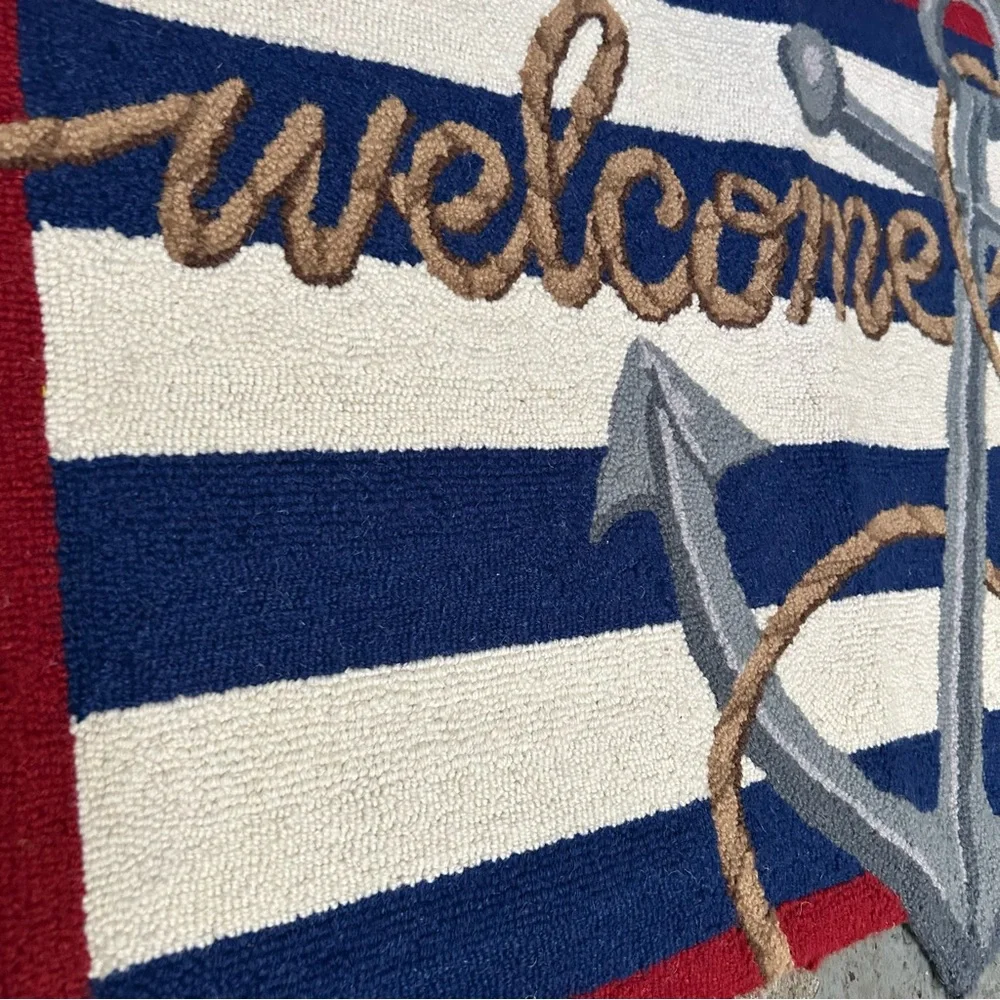 Nautical Welcome Mat with Anchor Design #1201257
